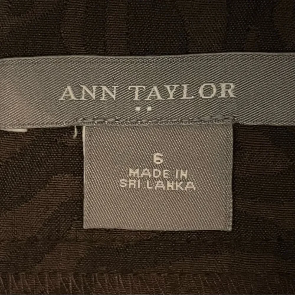 Ann Taylor Brown Textured Pencil Skirt NWOT Size 6 Academia